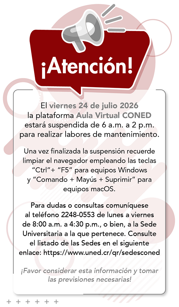 Mantenimiento 24 de julio 2026, 6 a.m. y 2 p.m.