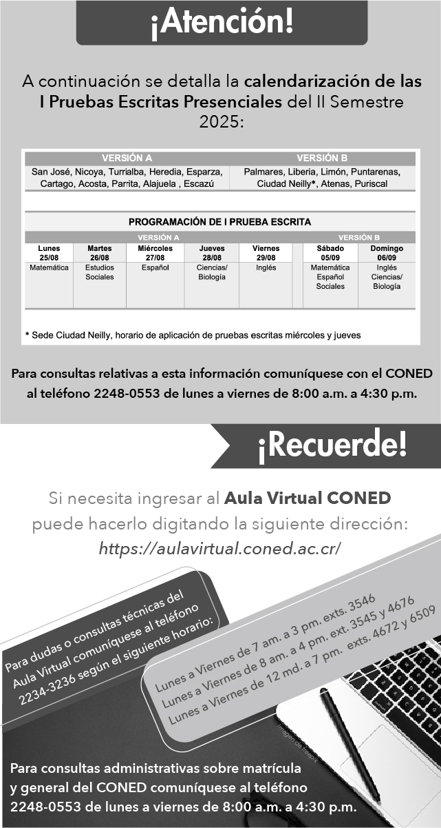 Atención llamadas de lunes a viernes
7 a 3 ext. 3546
8 a 4 ext. 3545 y 4676
12 a 7 ext 4672